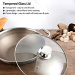 Glass Lid for 11 in Frying Pan, Tempered Replacement Top for 11 inches Cookware, Skillets, Stainless Steel Pans &Pots, Cast Iron, Cast Aluminium Pans, Dutch Ovens 28cm