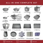 Granite Cookware Sets Nonstick Pots and Pans Set Nonstick – 23pc Kitchen Cookware Sets Induction Cookware Induction Pots and Pans for Cooking Pan Set Granite Cookware Set Non Sticking Pan Set
