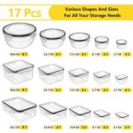 34 PCS Food Storage Containers Set with Airtight Lids (17 Lids &17 Containers) – BPA-Free Plastic Food Container for Kitchen Storage Organization, Salad Fruit Lunch Containers with Labels & Marker
