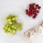 BESTYTY 80-Pack Clear Plastic Plates – 9-Inch Microwave Safe Plastic Plate – Disposable Clear Plates for Party, Wedding Dessert Plates, Catering Disposable Plates, Food Service Supplies