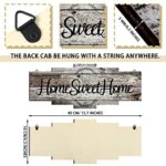 Jetec Home Sweet Home Sign, Rustic Wood Home Wall Decor, Large Farmhouse Home Sign Plaque Wall Hanging Wooden Sign for Bedroom, Living Room, Wall, Wedding Decor (Gray)