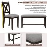 Merax 6-Piece Wooden Rectangular Dining Table Set with 4 Chairs and Bench, Family Furniture, Espresso_1