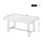 Knocbel Farmhouse Rectangular Dining Table for 4-6 Person, Kitchen Dining Room Table, Standard Height, 220lbs Weight Capacity, Distressed Finish (Natural Wood Wash Table)