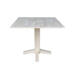 International Concepts Square Dual Drop Leaf Dining Table, 7 by 36-Inch, Unfinished