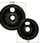 KITCHEN BASICS 101 WB31M20 and WB31M19 Replacement Range Cooktop Porcelain Drip Pans for GE – Includes 2 6-Inch and 2 8-Inch Pans, 4 Pack