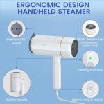 Travel Steamer for Clothes 1500W, Kolohoso Portable Handheld Garment Clothing Steamer with 140ml Water Tank, Fast Heat Up Fabric Steamer Iron for Home, Outdoor, Furniture