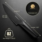 Astercook Chef Knife, 8 Inch Pro Kitchen Knife Dishwasher Safe, High Carbon German Stainless Steel Chef’s Knives with Ergonomic Handle, Elegant Black, Best Gifts