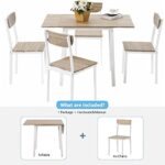 5-Piece Kitchen Table Set, Dining Table Set for 4 Dining Room Table Set for Small Spaces Modern Drop Leaf Dining Table and 4 Chairs Home Kitchen Furniture Dinette Set (Oak Finish)