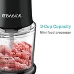 EZBASICS Food Processor, Small Electric Food Chopper for Vegetables, Meat, Fruits, Nuts, 2 Speed Mini Food Grinder With Sharp Blades, 2-Cup Capacity, Black