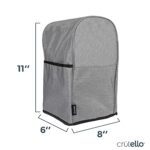 Crutello Food Processor Cover with Storage Pockets for Small 2.5-5 Cup Processors, Fits Various Brands