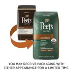 Peet’s Coffee, Dark Roast Ground Coffee – Organic French Roast 18 Ounce Bag, USDA Organic