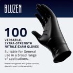 BLUZEN Black Extra Strength Disposable Nitrile Gloves Large – Food and Medical Grade Disposable Gloves – Rubber and Latex Free Gloves – For Surgical, Medical, Food Service, Kitchen, Mechanic, Cooking