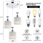 NOPTEG 3 Lights Modern Petal Ceiling Light LED Pendant Lamp Dining Room Chandelier (White)