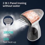 Steamer for Clothes, Handheld Clothing Steamer for Travel, Powerful 1800W 30s Fast Heat-up, Portable Travel Steam Iron, Fabric Steamer, Garment Steamer with Brush and Lint Cleaner Tool Home/Travel