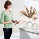 Ceramic Vases Set of 2,Moder White Round Vase Rustic Home Decor?Frosted Ceramic Vase Apply to Living Room? Kitchen?Mantle?Bedroom?Dining Table?Office