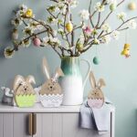 3 Pieces Easter Bunny Table Wooden Sign Easter Peeps Decor Spring Wood Bunnies Rabbit Ornament Farmhouse Tabletop Decoration for Easter Party Tiered Tray Mantle Desk Office Home Party