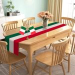 Nepnuser Italy Table Runner for Italian Themed Party Decoration Home Kitchen Dining Room Dinner Linen Table Decor (13″ x 90″)