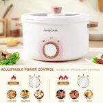 Naibsan Electric Hot Pot, 2.5L Non-Stick Electric Frying Pan, 800W Rapid Noodles Cooker, Multi-Functional Kitchen Cooker