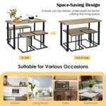 TUOCHUFUN Dining Room Set Ashley, Dining Room Set for 4 with Bench and 2 Stools?Dining Room Sets Decor, Gray