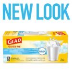 Glad Small Trash Bags – OdorShield 4 Gallon White Trash Bag, Gain Fresh Scent with Febreze – 26 Count (Package May Vary)