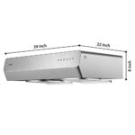 FOTILE Pixie Air UQS3001 30” Stainless Steel Under Cabinet Range Hood, 800 EQUIV. CFMs Kitchen Over Stove Exhaust Vent with LED Lights Dual AC Motors and Mechanical Buttons