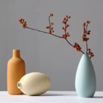 Abbittar Ceramic Vase Set of 3, Minimalism Style Vases for Rustic Home Decor, Modern Farmhouse Decor, Living Room Decor, Shelf Decor, Table, Bookshelf, Mantel and Entryway Decor-Multicolor
