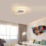 JIAODIE LED Ceiling Light Dimmable Living Room Kitchen Flush Hanging Lamp Modern Spiral Flower Shape Ceiling Lamp Fixture,Bedroom Ceiling Chandelier Lighting with Remote Control,White,Ø22?/72W