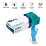 Safe Health Nitrile Exam Disposable Gloves, Bulk Supply of 16000 Pcs, Latex Free, Powder Free, Blue, Medium, Textured, 3.5 mil, Medical Grade, Food, Tattoo, Nursing, Cleaning, School