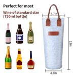 Single Felt Bottle Wine Tote, 1 Bottle Wine Carrier Bag Padded Wine Perfect Wine Lover’s or Wedding Gift