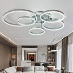 CRNOLIYY Modern LED Ceiling Light, 110W 6 Rings Dimmable with Remote Ceiling Lamps , Recessed Mount Lighting,Close to Ceiling Light Fixtures, for Living Room Bedroom Dining Room Home Office
