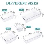 StorMiracle 16 PCS Drawer Organizer Set, 5 Varied Size Bathroom and kitchen Drawer cabinet organizer Trays, Clear Storage Bins for Makeup, Jewelry, Utensils and Gadgets