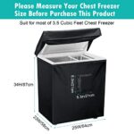 Black Chest Freezer Cover, Luxiv Waterproof Freezer Cover 25Lx23Wx34H Compact for 3.5 Cubic Feet Chest Freezer Full Cover Deep Freezer Cover with Top Cover for Open, Zipper Pocket, Straps
