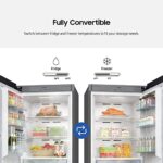 SAMSUNG 11.4 Cu Ft BESPOKE Flex Column Compact Refrigerator w/ Freezer, Flexible Slim Design for Small Spaces, Even Cooling, Reversible Door, Energy Star Certified, RZ11T747441/AA, Navy Glass