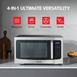TOSHIBA 4-in-1 ML-EC42P(SS) Countertop Microwave Oven, Smart Sensor, Convection, Air Fryer Combo, Mute Function, Position Memory Turntable with 13.6″ Turntable, 1.5 Cu Ft, 1000W, Silver