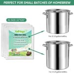 XelNaga Brew Bags Reusable 2 PCS, Extra Large 26inchx22inch Fine Mesh Strainer Bag Home Brewing Hops Grains Fruit Cider Apple Grape Wine Beer Making Press Drawstring Straining Brew in a Bag, White