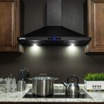 AKDY Convertible Kitchen Wall Mount Range Hood in Black Painted Stainless Steel with Lights and Carbon Filters (36 in.)