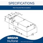 Broan-NuTone BUEZ136WW Non-Ducted Ductless Range Hood with Lights Exhaust Fan for Under Cabinet, 36-Inch, White