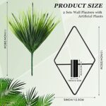 Canlierr 2 Pieces Diamond Shape Hanging Planters with Artificial Aquatic Plants Metal Hanging Vase Indoor Plants Holder Modern Geometric Wall Decor for Home Living Room Office (Black, Aquatic Plant)