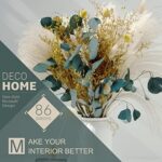 86PCS Natural Dried Pampas Grass Decor,Boho Room Decor Bouquet,Eucalyptus Dried Flowers,Centerpiece Table Decorations Bouquet for Wedding Floral Arrangements Home Living Room Decorations