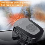 WAMTHUS Car Heater, Portable 12V 150W Car Fan with Air Purification 2 in 1 Fast Heating & Cooling Function Plug in Cigarette Lighter Car Defroster(Grey)