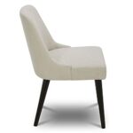 CHITA Mid-Century Modern Dining Chair, Upholstered Fabric Accent Chairs, Set of 2,Performance Fabric in Linen