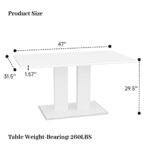 HIPIHOM Modern 47” Kitchen Dining Table and Chairs for 4, 5 Pieces Rectangular Dining Table Set for Home, Kitchen, Living Room, Dining Room (Table+4 Black Chairs)