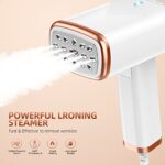 Steamer for Clothes Foldable Handheld Clothing Wrinkles Remover for Garments,110V,20 Second Fast Heat-up, Portable 1200W,120ml Fabric Wrinkle Remover with Brush and Measure cup for Home Office Travel