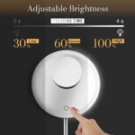 Miusco 9″ Lighted Makeup Mirror Pro, 5X + 10X Magnification, Ultra Bright HD Lighting System, Rechargeable & Cordless, Adjustable Brightness, Touch Activated, Brush Stainless Steel