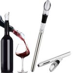 Small Wine Cooler Wine Bottle Chiller Stainless Steel Wine Chiller Stick – 2in1 Wine Decanter with Wine Aerator & Wine Chillers for Bottles Great Gift for Men & Women