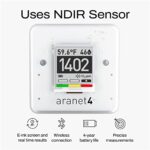 SAF Aranet4 Home: Wireless Indoor Air Quality Monitor for Home, Office or School (CO2, Temperature, Humidity and More) Portable, Battery Powered, E-Ink Screen, App for Configuration & Data History
