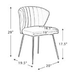 TINA’S HOME Accent Chairs Set of 2, Glam Velvet Side Chairs with Gold Legs, Mid-Century Upholstered Dining Chairs for Living Room, Kitchen, Bedroom, Beauty Room – Orange