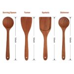 Acacia Wooden Utensils for Cooking 4 Pieces,Wooden kitchen Utensil Set For Non-stick Cookware