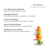 Panasonic NN-GN68KS Countertop Microwave Oven 2-in-1 FlashXpress Broiler, Inverter Technology for Even Cooking and Smart Genius Sensor, 1000W, 1.2 cu.ft Microwave-NN-GN68KS (Stainless Steel/Silver)