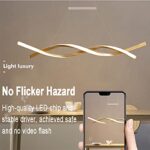 ZipLigting Modern Pendant Lighting Acrylic Stepless Dimmable Transitional Chandelier Led Dimming Ceiling Lamp Wave Hanging Light Contemporary Living Dining Room Kitchen Island with Remote (Gold)